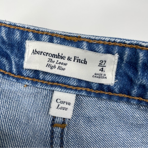 Abercrombie & Fitch Curve Love High Rise Loose Jean Medium Size 27 Size 4 Long - Picture 8 of 12